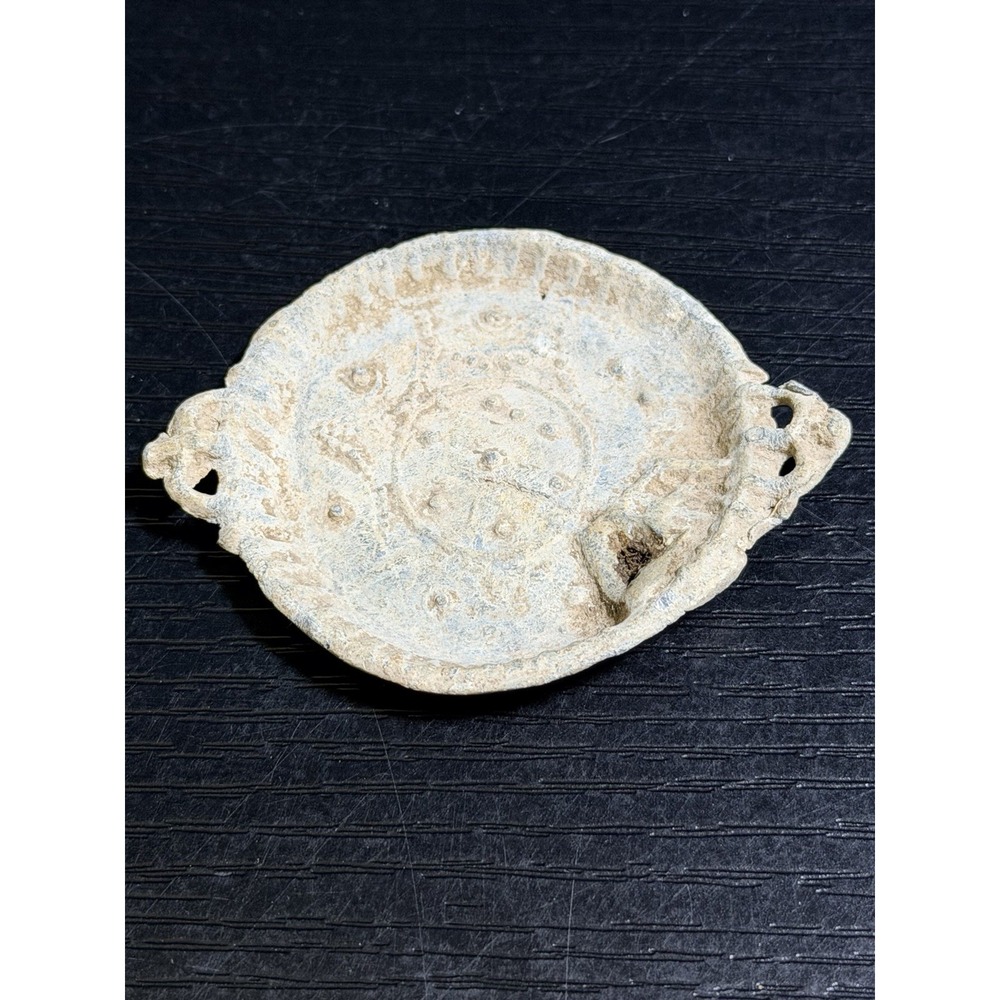 Rare 18thC Lead Pewter Miniature Toy Porringer Plate Crown Royal Commemorative